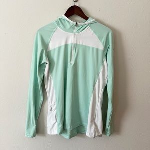 Columbia Omni Shade Sun Protection Mint Green & White Quarter Zip